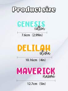 Customized Name Waterproof Vinyl Stickers, Bubble Bold + Handwritten Cursive Personalized Text Decals, Removable Self-Adhesive Labels, Suitable For Tumblers, Laptops, Notebooks, Water Bottles, Luggage, Back To School Students, Teachers, Bridesmaid Wedding Favors Exclusive Customized Name Stickers - Multicolor - View 8