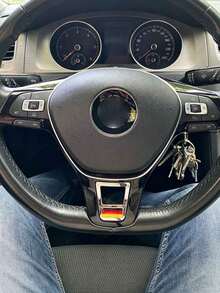 Universal Fit Steering Wheel Bottom Decorative Cover, German Flag Black Red Gold Logo Interior Modification Part, Glossy Interior Upgrade Accessory Decorative Sticker - A - View 8