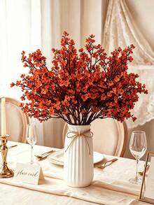 10/5/1pc Yellow Orange Babys Breath Artificial Gypsophila Flowers,19.68inch Fake Flowers For Fall Wedding Party Decorations ,Home Decor,Restaurant Table Centerpiece ,DIY Flower Arrangement,Halloween Thanksgiving Harvest Festival Decoration - Qiuhong - View 1