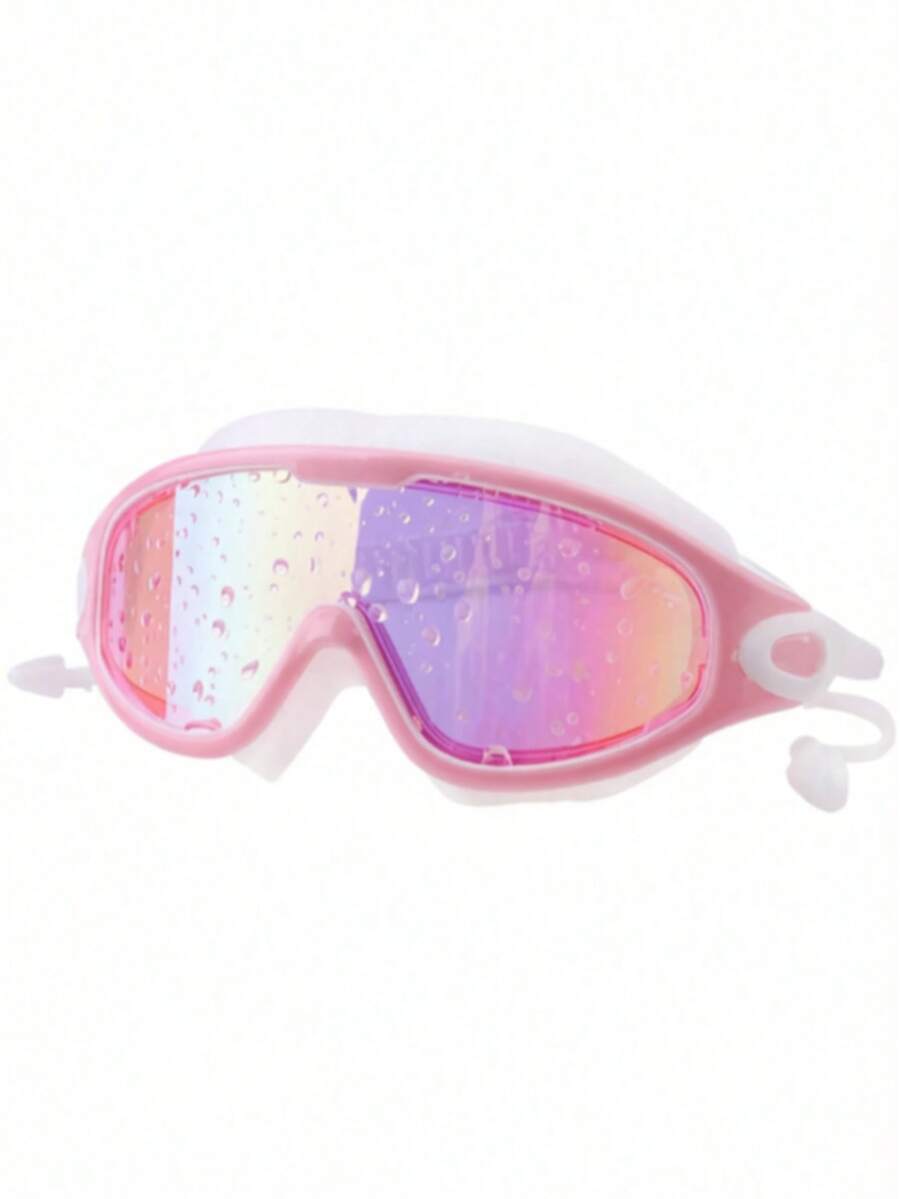 Adult Swimming Goggles, Large Frame Anti-Fog Design With Goggle Storage Case, Integrated Earplugs, Wide-Angle Design, Suitable For Swimming Pool Training And Water Sports, School Goggles, Holiday And Back-To-School Season Gift - Pink - View 1