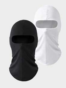 Set Balaclava Unisex Warna Polos 1 buah, 2 buah, 3 buah, Masker Wajah Penuh Satu Lubang untuk Bersepeda, Cocok untuk Jalan-jalan Sehari-hari dan Aktivitas Luar Ruangan - Gaya I - View 25