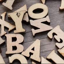 200 قطعة حروف خشبية صغيرة A-Z، خشب طبيعي غير معالج، حروف مختلطة عشوائية، مناسبة للأعمال اليدوية والديكور المنزلي ومشاريع الخشب، حرف الخشب، مواد الحرف اليدوية، تصميم بسيط - متعدد الألوان - مشاهدة 6