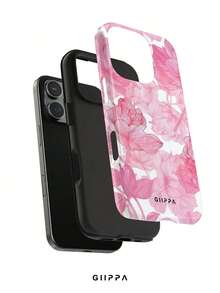 GIIPPA 1件白色背景漸層粉色花卉圖案設計手機殼，適用於Phone 17 Pro Max，兼容Phone 16 Pro Max、15 Pro Max、14 Pro Max，韓系高端時尚趣味手機殼，兼容11/12/13/14/15/16 Pro Max Plus，優雅設計男女皆宜，送給女友的聖誕節、情人節、復活節、婚禮季和生日完美禮物 - 粉色 - 查看 2