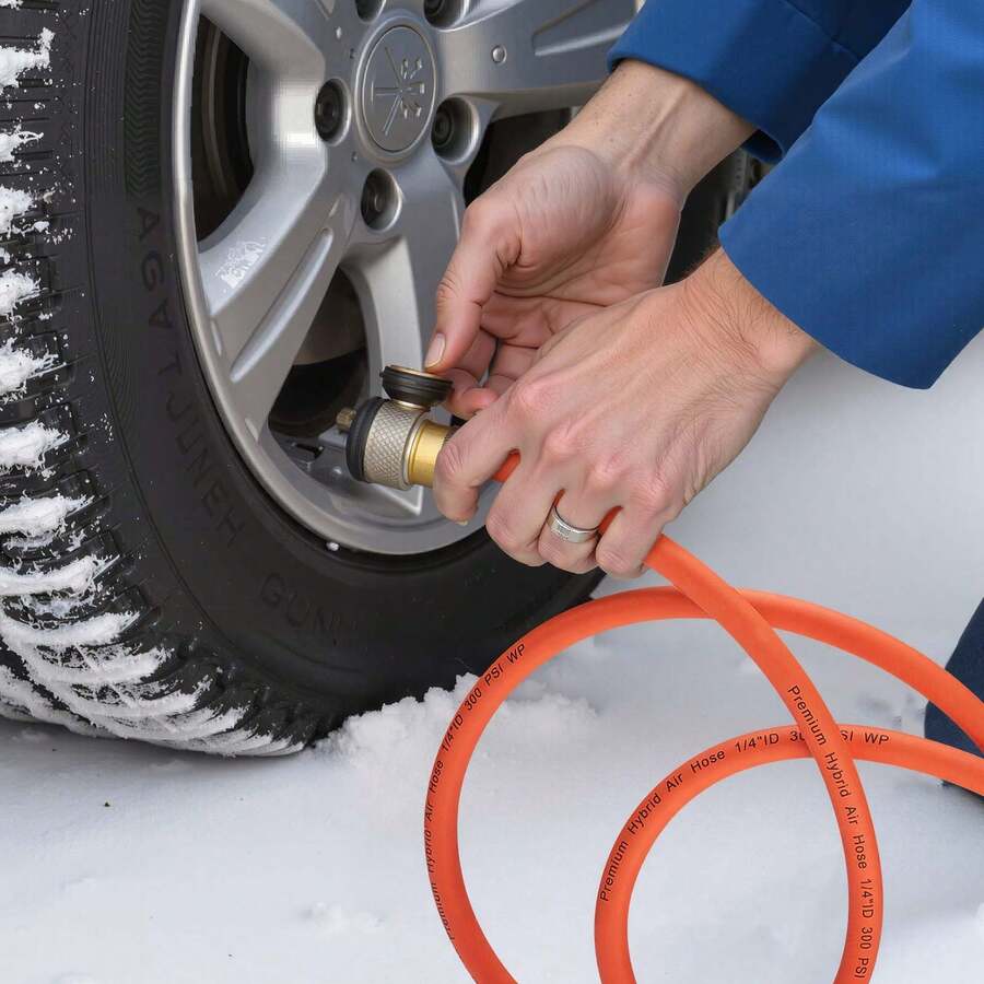 Air Hose, 3/8'' X 250FT Hybrid Air Compressor Hose, 300 PSI Kink-Resistant Pneumatic Hoses With Three-Layer Construction For Auto & Home DIY Projetcs, All-Weather Flexibility (No Fittings) - 3/8" X 250 Ft - View 1