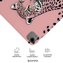 GIIPPA Capa Protetora Estampa de Leopardo Rosa Claro & Preto, Capa Magnética Destacável com Dobra em Y à Prova de Choque, Compatível com iPad Mini 6/7, Air 2/3/4/5/11/13, 5/6/7/8/9/10/11, Pro 10.5/11/12.9, Presente Perfeito para Namorada, Dia dos Namorados, Volta às Aulas, Escritório, Natal, Halloween, Ação de Graças, Temporada de Casamentos, Estética Minimalista Estrela Campus Escritório Feriado - Multicolorido - Visão 3