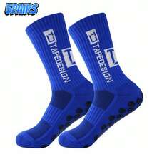 Plus Size Men's Contrast Color Letter Anti-Slip Silicone Breathable Football Socks Professional Training Match Sports Mid-Calf Socks - Multicolor - View 9