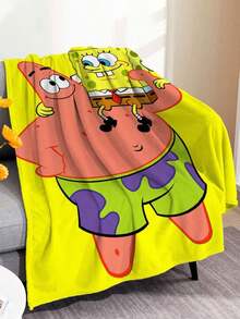 SpongeBob SquarePants SquarePants Flannel Throw Blanket, Made Of Lightweight Ultra-Soft Skin-Friendly Fleece. Wrinkle-Resistant And Washable Fabric Retains Vivid Patterns, Serving As Warm Decorative Cover For Sofas, Beds And Office Rest Spaces. - Multiple Styles - View 11