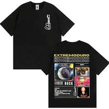 Camiseta de Tour de Rock Band EXTREMODURO para Hombres y Mujeres, Camiseta Vintage de Manga Corta de Moda, Camiseta Holgada Oversized de Verano Pop - Negro - Ver 2