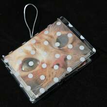 Cute Polka Dot Transparent PVC Mini Binder Cover, Transparent Plastic Pocket Notebook Protector, Macaron Color/White Polka Dot Loose-Leaf Planner Shell, DIY Scrapbook Decoration Stationery Accessories - A - View 1