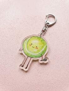 1/6pcs Tennis Acrylic Keychain, Tennis Fan Essential, Tennis Ball Shape, Suitable For Hanging On Tennis Bag, School Backpack Or Locker Keys - Multicolor - View 9