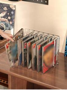 1件多功能透明CD收納展示架,適用於CD、眼影盤、卡片收納、氣墊粉底及化妝品,桌面收納與展示架,適合CD收藏者,送給親友的理想禮物 - 長方形 - 查看 6