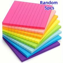 10/5/3/1pc Colorful Sticky Notes (50 Sheets/Pad) Striped Paper Sticky Notes With Strong Adhesive, School Supplies, Learning Essentials, Office And Home Memo Pads, Multiple Colors, Creative Memo Notebook, Tear-Off Notepad, Suitable For Office And Home Use - Multicolor - View 9