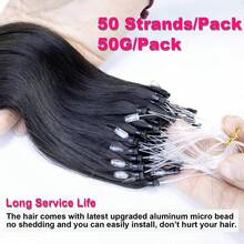 Micro Link Hair Extensions Human Hair Body Wave Micro Loop Hair Extension 100G Micro Link Tip Hair Extensions Real Human Hair - Natural Black - View 6