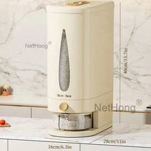 1pc 5kg/10kg Rice Dispenser With Airtight Lid, Large Capacity Grain & Dry Food Storage Container For Rice, Cereal, Flour, Sugar, Pasta & Beans, Countertop Kitchen Pantry Organiser, Space-Saving Household Food Storage Box For Daily Home Organisation - View 7