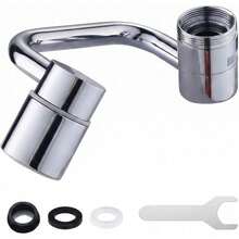 1080° Rotating Faucet Extender, U-Shaped Swivel Faucet Aerator, Dual Mode Spray With Upward Water Spray, Splash Proof Water Saving Nozzle For Kitchen And Bathroom Sink - Default - View 2