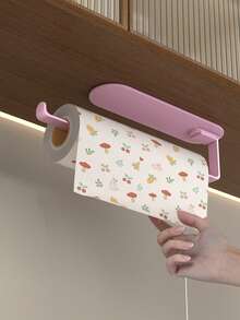 No-Drill Wall-Mounted Towel Rack, Strong Load Capacity Single Bar Holder For Towels And Washcloths, Space-Saving Bathroom Organizer, Perfect For Home And Kitchen Use, For Bathroom And Kitchen Towel Storage - Multicolor - View 5