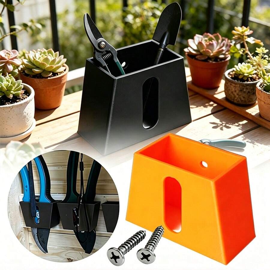 1 Set Plastic Gardening Scissors Storage Rack With Mounting Screws, 3 Colors Optional (Orange, White, Black) Wall-Mounted Floral Tool Display Stand, Home Floral Scissors Fixed Storage Rack, Gardening Tool Classification Storage Holder, Flower Shop Scissors Display Tray, Wall-Mounted Space-Saving Floral Tool Storage Rack, Plastic Scissors Hanging Rack, Garden Pruning Scissors Wall-Mounted Storage Box, Flower Shop Display Dedicated Tool Stand - Set - View 1