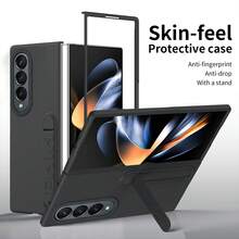 Funda para teléfono Galaxy ZFold3/Fold4/Fold5/Fold6/Fold7/Fold8/Fold8Ultra/W26 con diseño de marco de protección de lente, versátil y de moda, funda para teléfono con soporte, funda para teléfono de unicolor - Multicolor - Ver 33