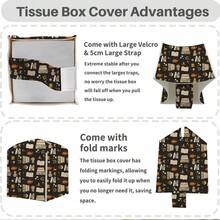 Tissue Box Cover, Tissue Box Holder, Square With Belt Bottom, PU Leather Decorative Organizer For Desk, Tabletop, Countertop Bathroom, Toilet Car - ColorB - View 3
