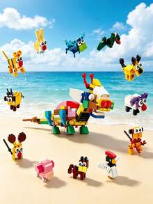 Youleli 24pcs Kids Animal Building Blocks Puzzle Toy, DIY Early Education Assembly Game Toy, Ideal Holiday Gift For Boys And Girls - Multicolor - View 6
