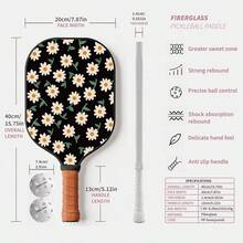 Set de palas de pickleball ligeras para adultos y principiantes, con 2 pelotas, palas de pickleball con estampado, raqueta de pickleball de moda, regalo deportivo - Negro - Ver 3