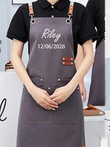 Customizable Chef Apron With Pockets And Adjustable Straps, Customizable Text, Logo, Name, And Graphics, Criss-Cross Design, Suitable For Restaurants, Food Service, And Cafes, Personalized Gift - Multicolor - View 27