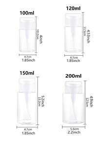1pc Plastic Pump Dispenser Bottle, Suitable For Nail Polish Remover, Makeup Remover, Etc. With Flip Cap Pump Dispenser, Travel Storage Bottle (120ml-200ml), Great Christmas Gift - White - View 3