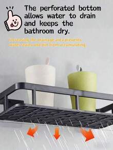 【免鑽孔】大容量壁掛式浴室收納架｜免鑽孔安裝、節省空間、安裝簡易｜浴室與廚房懸掛收納架，可存放盥洗用品、化妝品及日常用品 - 彩色 - 查看 7