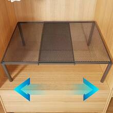 Heavy-Duty Adjustable And Expandable Wardrobe Storage Rack-Space-Saving Stackable Metal Storage Rack, Polished Treatment, Kitchen, Bedroom, Desk Storage Rack, Storage Rack, Sundry Rack, Storage Rack, Kitchen Rack, Kitchen Storage Rack, Carbon Steel - View 5
