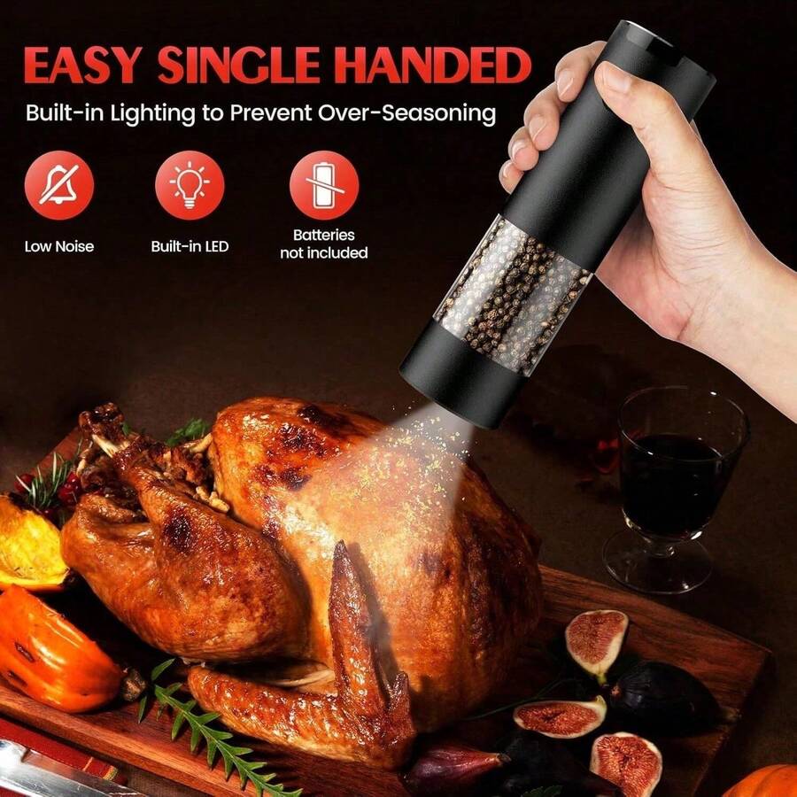 Black Electric Salt And Pepper Grinder - Black - View 1
