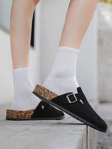 Spring Summer Autumn Outdoor Lightweight Men's Sandals, Comfortable Non-Slip Men's Slippers, Soft Cork Sole Durable Men's Clogs, High Quality Brand Men's Shoes, Women's Shoes, Outdoor Thick Closed Toe Men's Sandals (Asymmetrical Pattern) - Black - View 7