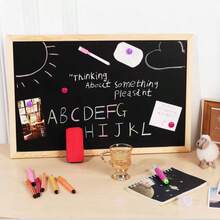 Wooden Frame Stand Bar Counter Blackboard, Desktop/Standing Advertising Board, Home Decoration Message Board - Square - View 6