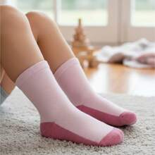 Meia da Pimpolho Tam.31-34, Kit com 3 Pares de Meias Lisas Infantil, Base Escura Rosa e Branco, Algodão e Elastano - Rosa Bebê - Visão 9