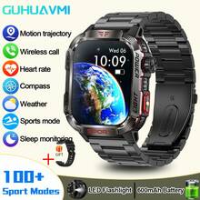 1件 GUHUAVMI 2024 新款戶外 GPS 追蹤智能手錶（男款），2.01 吋（5.1cm）HD 全觸控螢幕，支援無線通話、語音助手、訊息通知、指南針、100+ 種運動模式腕帶，600mAh 電池，LED 手電筒功能，心率與血氧監測，IP68 防水智能手錶（女款），兼容 Android 和 iOS 系統 - 彩色 - 查看 14