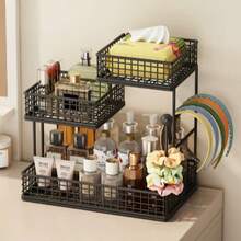 Cosmetics Storage Box, Shelving Unit, Desktop Vanity, Skincare Storage Rack, Multi-Tier Bathroom Vanity Shelf - View 4