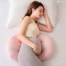 U-Shaped Adjustable Pregnancy Pillow, Multi-Function Maternity Support Cushion For Back, Belly, Legs And Whole Body, Soft Polyester Fiber, Suitable For Side Sleeping - Multicolor - View 12
