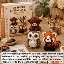 1套3D可愛牛DIY動物串珠手工材料包,含彩色珠子與說明書,適合成人、青少年與初學者,創意手工刺繡編織套組,手工串珠藝術馬賽克套組,舒壓裝飾,最佳禮物 - A - 查看 13
