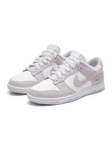 Nike New Women's DUNK Colorblock Metal Hook Retro Skate Shoes - White Gray - View 1