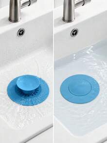 1pc Universal 2-In-1 Kitchen Sink And Sink Drain Stopper, With Premium Silicone Filter, Anti-Clogging Pop-Up Drain Stopper, Suitable For Bathtub, Shower And Sink Hair Catcher - Multicolor - View 1