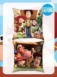 Disney 全角色閣樓場景正方形抱枕套，親膚柔軟聚酯纖維裝飾靠墊套，隱形順滑拉鍊易拆卸可機洗，HD溫馨木質閣樓全角色團體印花，抗褪色耐污面料 - 多款 - 查看 11