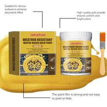 Weather-Resistant Water-Based Gold Paint, Metal Paint, Roman Column Decorative Gold Paint, Outdoor Gold Foil Paint, Suitable For Various Surfaces And Climates, New And Old Styles Randomly Sent - 150g - View 7