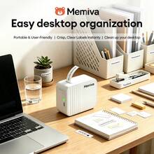 طابعة ملصقات حرارية Memiva A1 محمولة لاسلكية بلوتوث مشابهة ل- D11 و D110 طابعة صغيرة مع ورق لاصق وعلامات USB - متعدد الألوان - مشاهدة 2