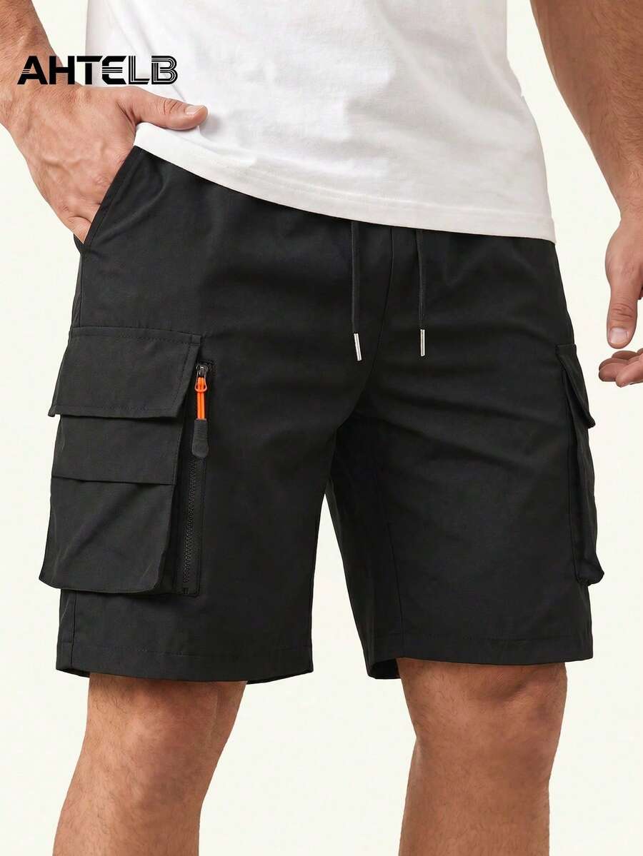 AHTELB Men's Summer Thin Cargo Shorts, Multi-Pocket Sports Casual Shorts, Outdoor Pocket Cargo Shorts For Men, Elastic Waist Drawstring Design, Fashion Versatile 5-Inch Shorts, Suitable For Outdoor Sports And Entertainment, Gift For Husband, Boyfriend, Friend, Customer And Father, Shorts For Men, Men Shorts, Men Clothes, Casual Shorts