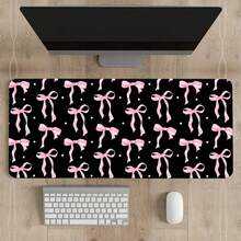 Alas Mouse Queen Black Bow Kawaii, Alas Mouse Kulit, Alas Meja Komputer Bergaya Akademik, Cocok untuk Laptop, Anti Selip, Tahan Air, Bahan Kulit, Alas Dasar, Aksesori Kantor, Alas Meja dengan Tepi Dekoratif dan Pengunci Tepi. - View 2
