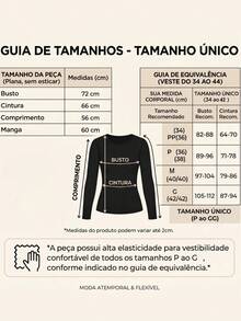 Blusa Canelada Feminina Manga Longa Inverno Segunda Pele Casual do PP ao G - Marrom - Visão 10