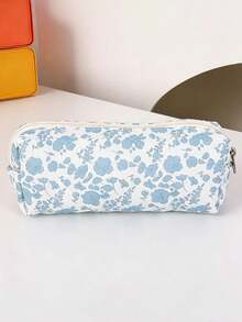 1pc Personalized Floral Pattern Pencil Case, Embroidered Name, Custom Zipper Pencil Pouch, Back To School Gift, Makeup Brush Storage Bag, School Supplies, Custom Toiletry Bag, Cosmetic Bag - Multicolor - View 13