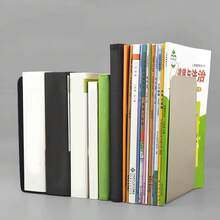 1對可選黑色/白色L型金屬書立，極簡純色啞光金屬防滑設計，適用於辦公室書房桌面書籍雜誌文件支撐架 - 多色 - 查看 9