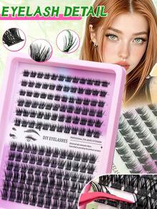 Ayrmilla 144 Clusters Lashes 9-16mm Individual Strip Lashes Easy To Apply, Beginner Friendly Quick Application No Skill Needed Faux Mink Lashes - C - View 1
