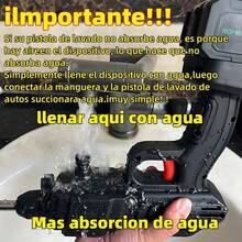 Pistola de limpieza profunda de alta presión. hidrolavadora para autos,Pistola de lavado de coches, hidrolimpiadora eléctrica inalámbrica con boquilla, batería de 48 V, cargador, depósito de detergente, manguera de 5 m, adecuada para lavar coches, jardines, patios, puertas y ventanas, color negro. - Tipo de Enchufe A USA (110-127V) - Ver 3