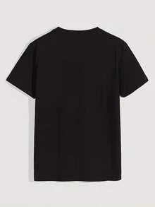 "Teacher" T-Shirt With Apple And Leopard Print For Teachers, Casual Wear - Black - View 2